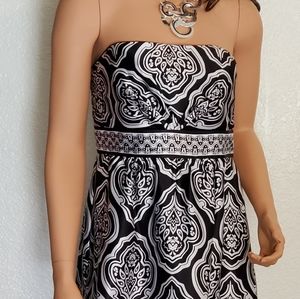 White House Black Market Printed Silk Midi Dress